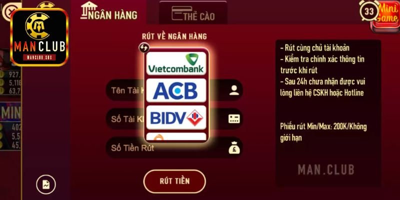 Lỗi rút tiền ManClub thường gặp và cách khắc phục